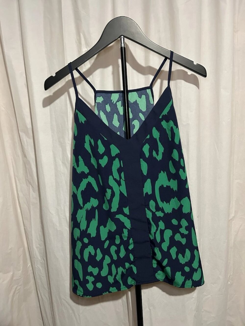 SHEIN Emery Rose Green Leopard Print Colorblock Green Cami Top Size L